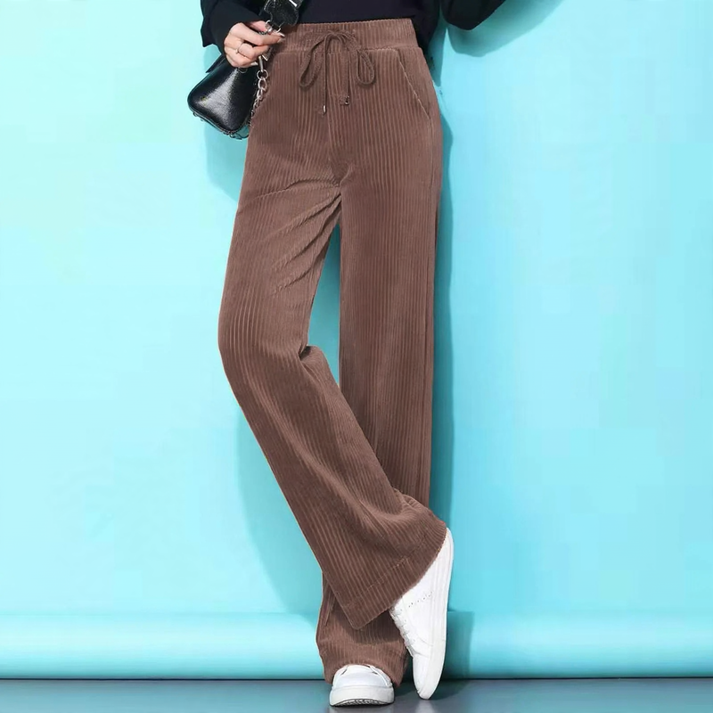 Women's wide-leg corduroy pants, lined