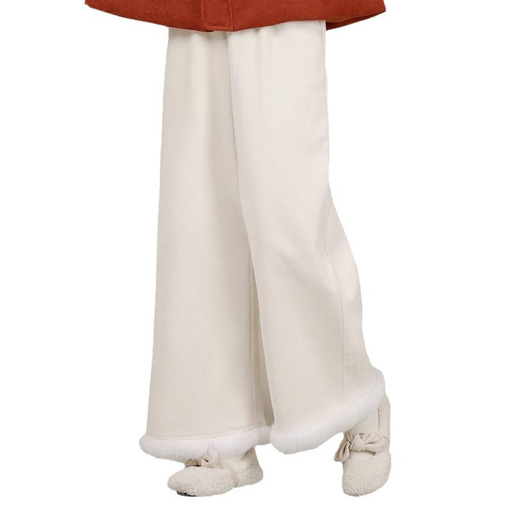 Women's cord pants in Japanese style, ankle-length