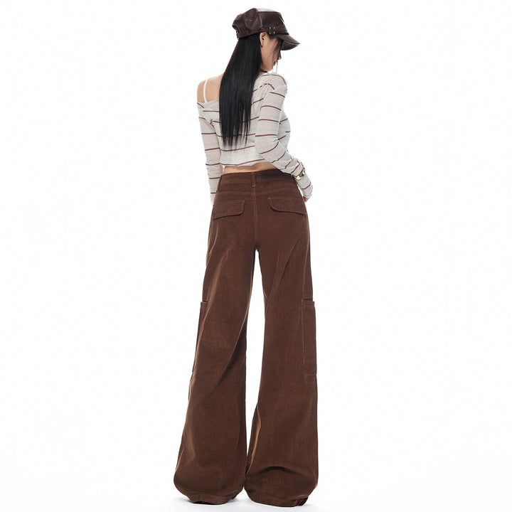 Retro Cord Pants with Wide Leg