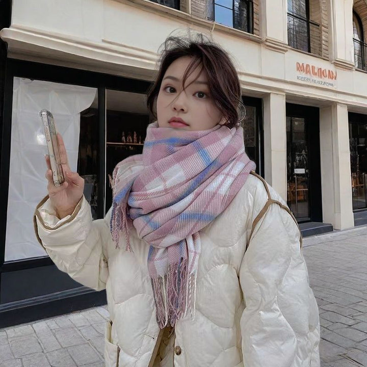 Checked scarf, 50x200 cm