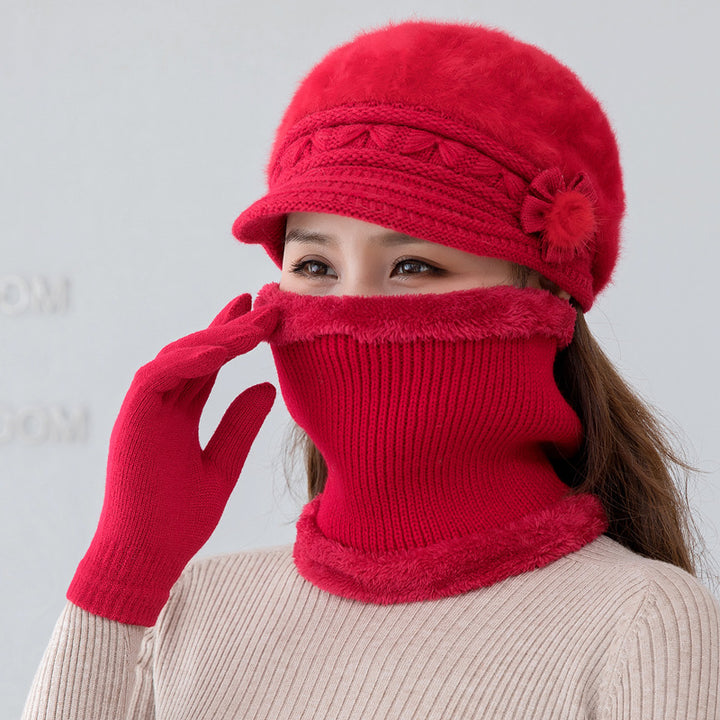 Knit hat and scarf set, warm
