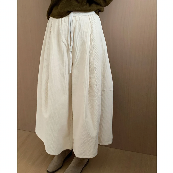 Women's wide-leg corduroy pants, lined