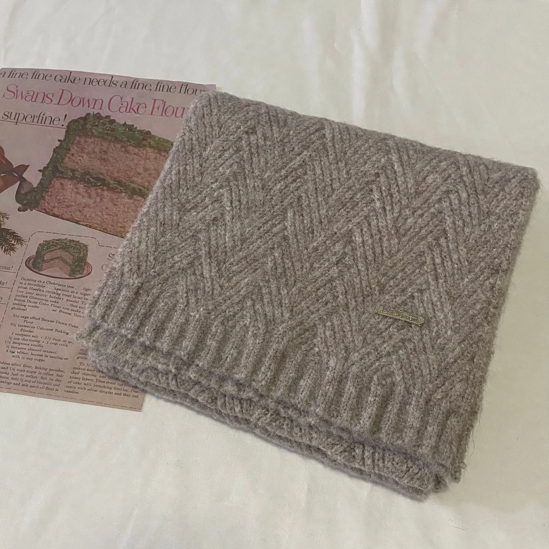 Alpaca wool knitted scarf, thick and soft