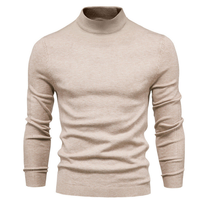 Men's turtleneck sweater, knitted, solid color