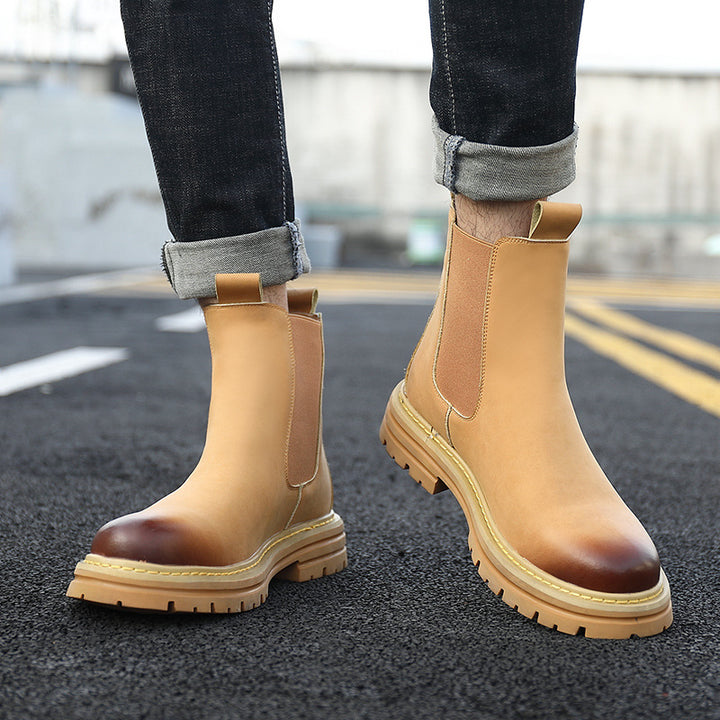 Men's Chelsea boots, lined, non-slip, synthetic leather
