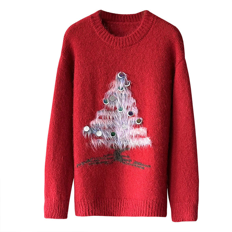 Ladies Christmas sweater, sequin design, soft