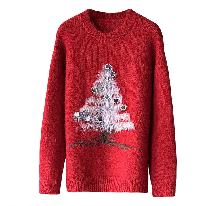 Ladies Christmas sweater, sequin design, soft