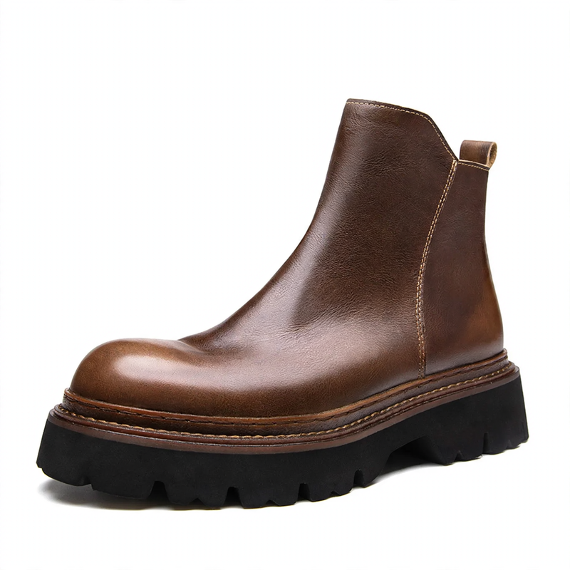 Men's Chelsea boots made of cowhide leather, with zipper