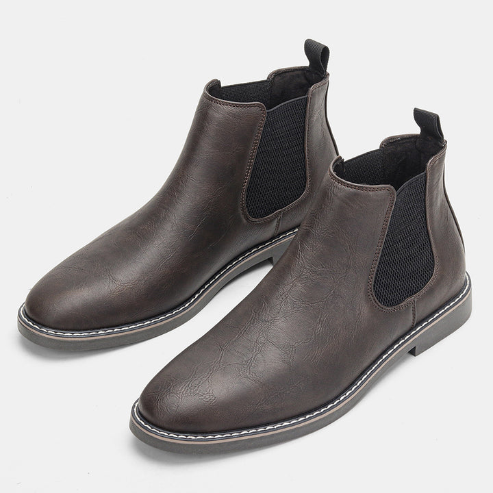 Men's Chelsea boots, PU leather, non-slip, low heel