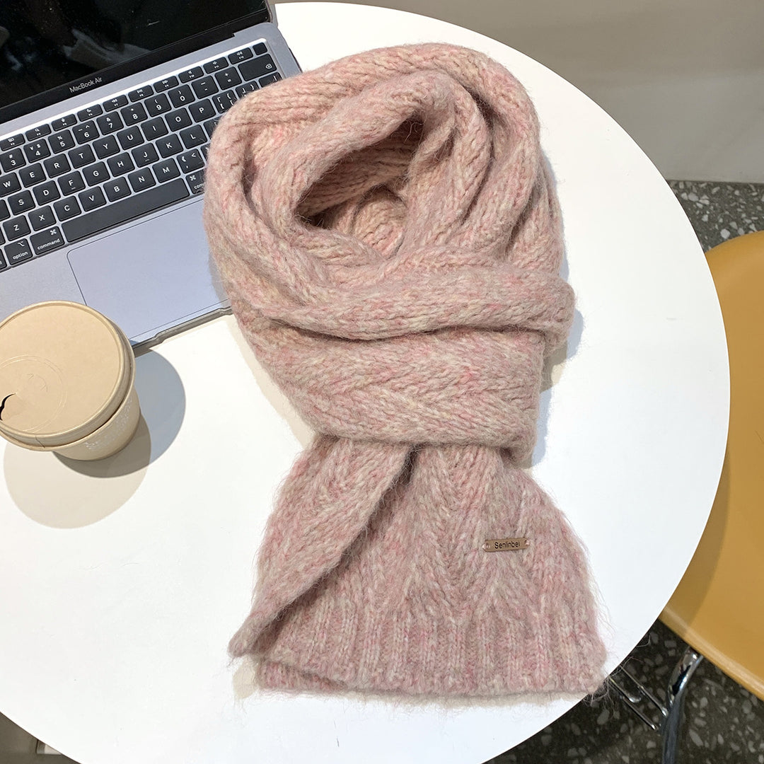 Alpaca wool blended scarf, 24x165cm