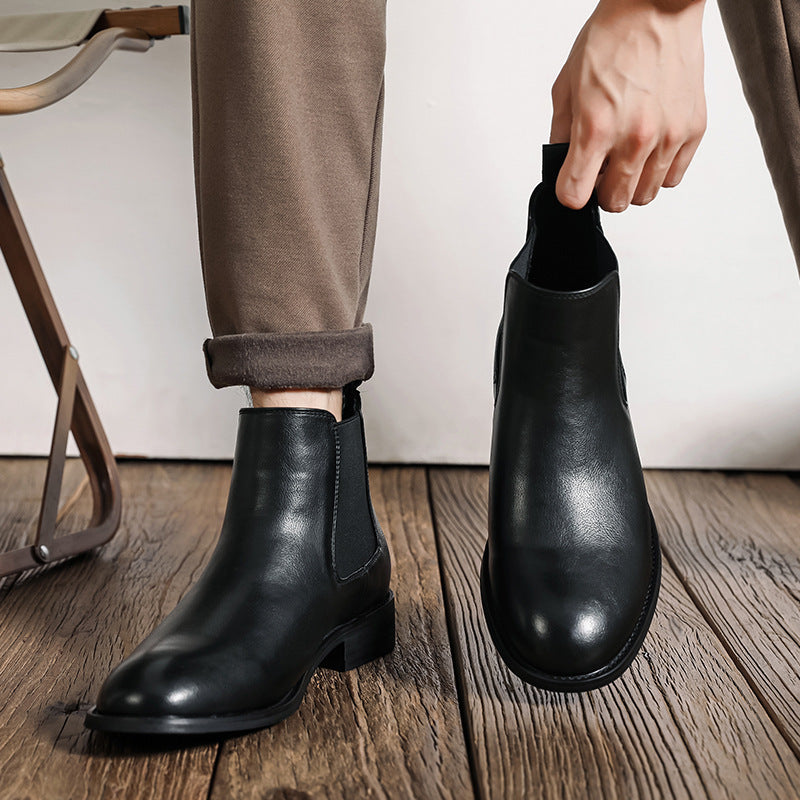 Men's Chelsea Boots 8207-M, pointed toe, block heel