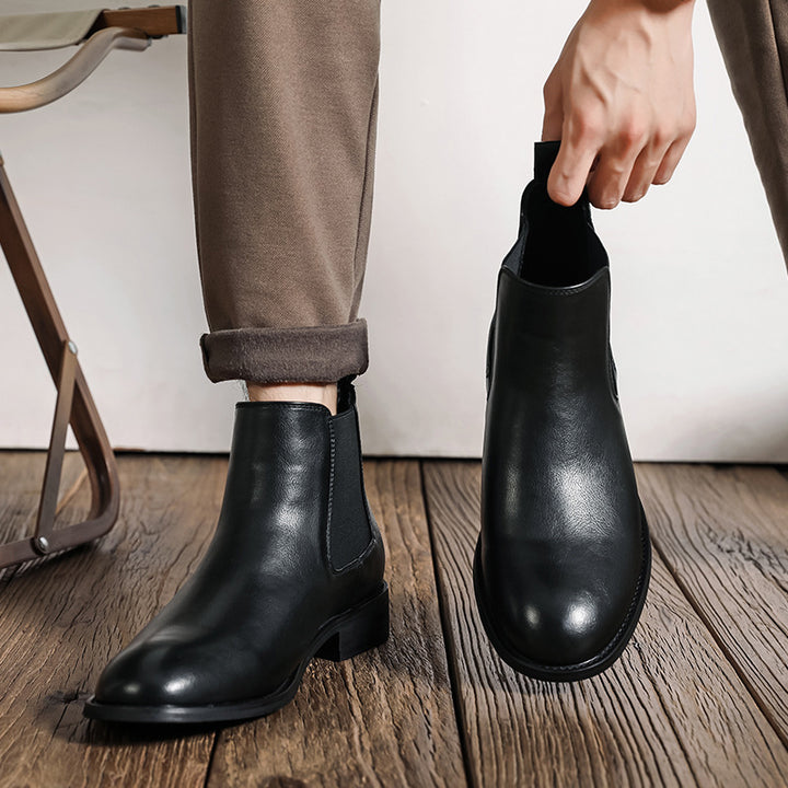 Men's Chelsea Boots 8207-M, pointed toe, block heel