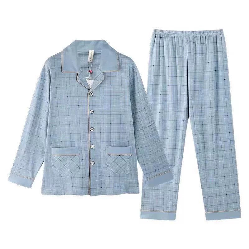 Men's pajamas made of 100% cotton, long-sleeved