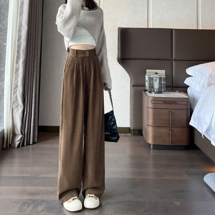 Ladies corduroy pants, wide cut, various lengths