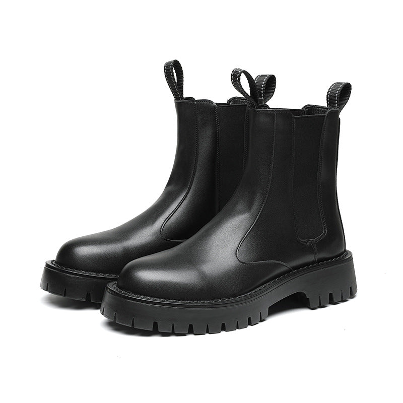 Men's Chelsea boots, ankle-high, with heel