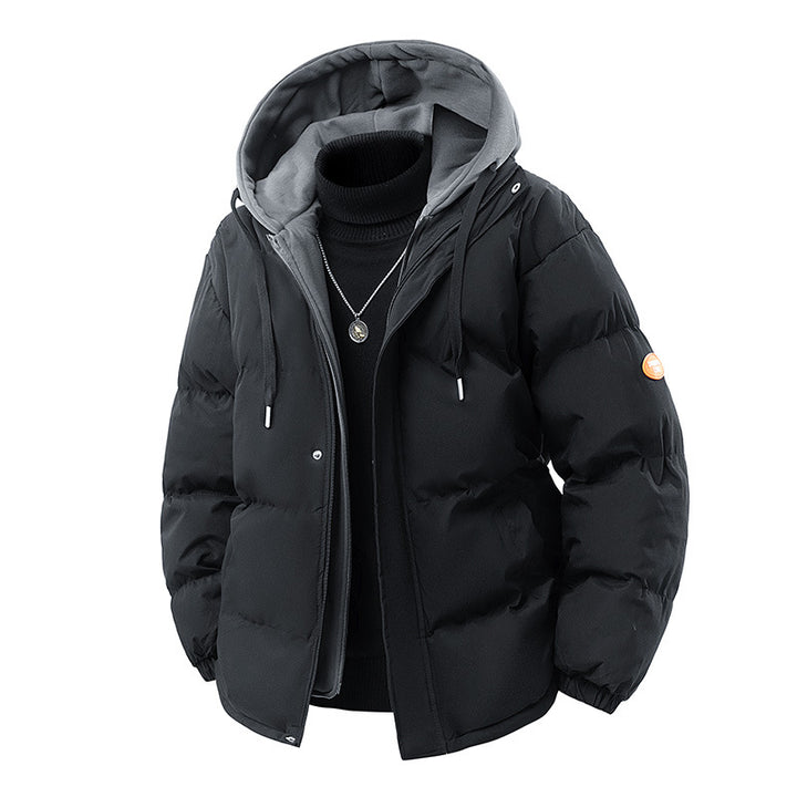 Fashionable men's winter jacket, fake layer look