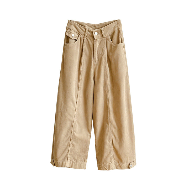 Women's corduroy pants, 7/8 length, wide leg