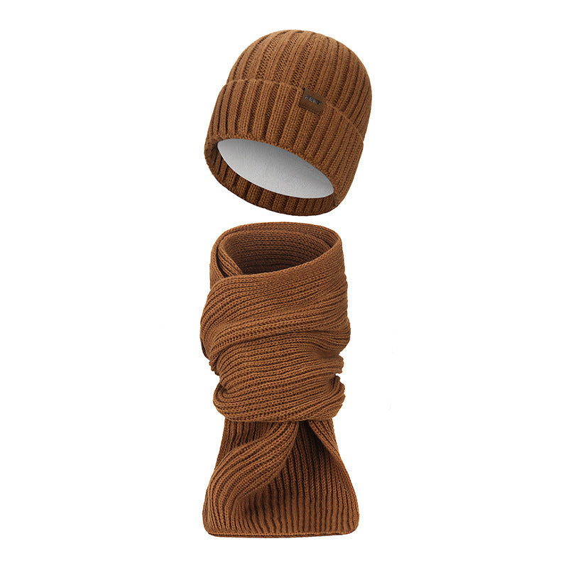 Winter Set: Knitted beanie and scarf, lined, warming