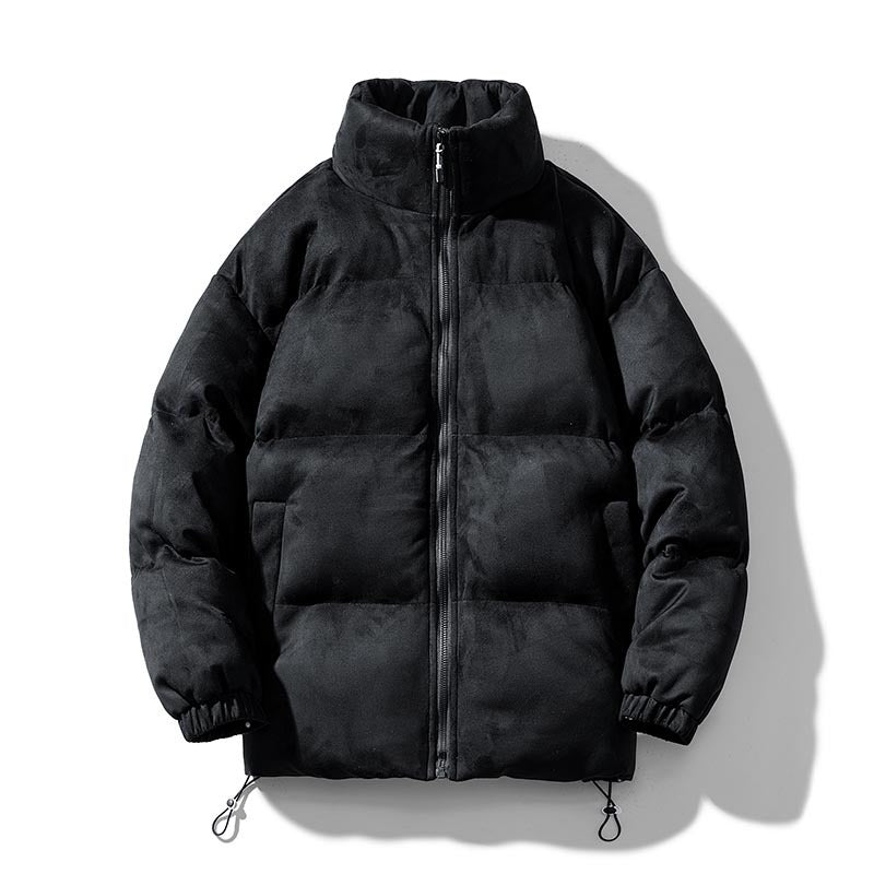 Padded men's winter jacket in suede look