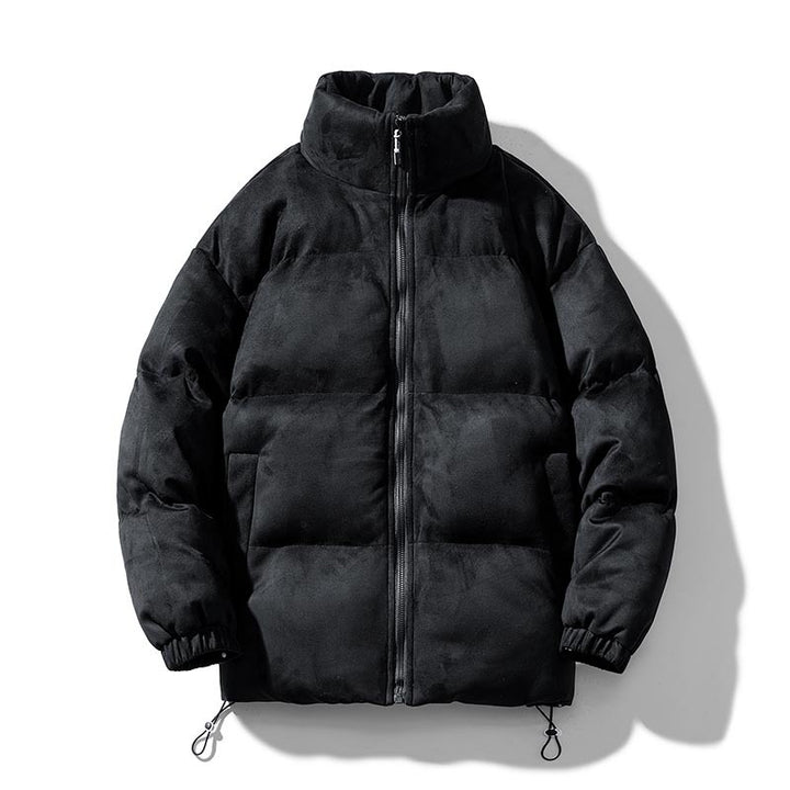 Padded men's winter jacket in suede look