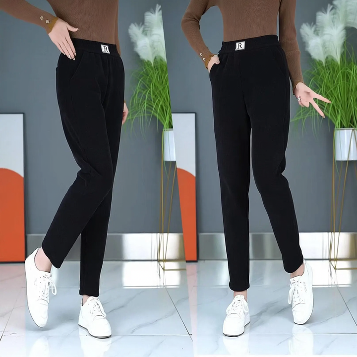 Women's casual pants, corduroy, lined, loose fit