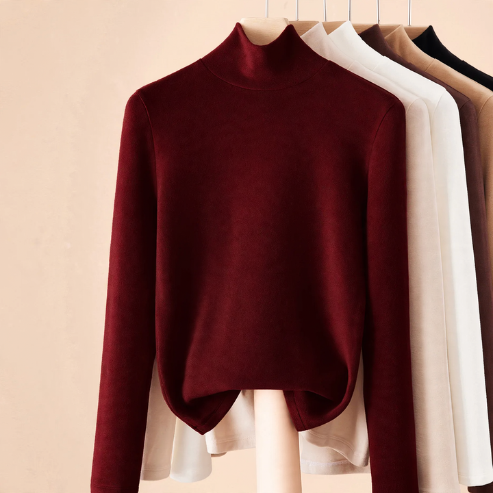 Women's Long Sleeve Undershirt with Stand-Up Collar