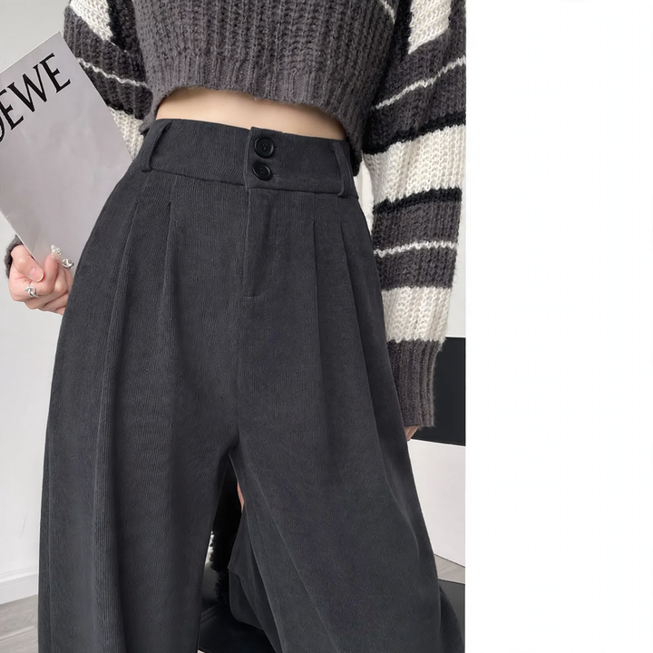 Ladies corduroy pants, wide cut, various lengths