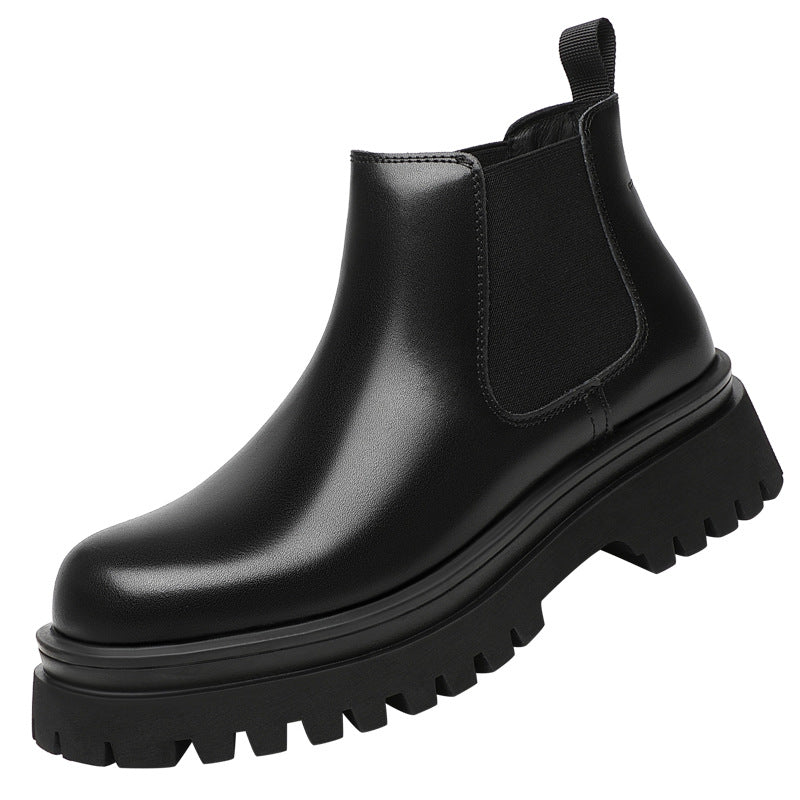 Men's platform boots with inner sole elevation
