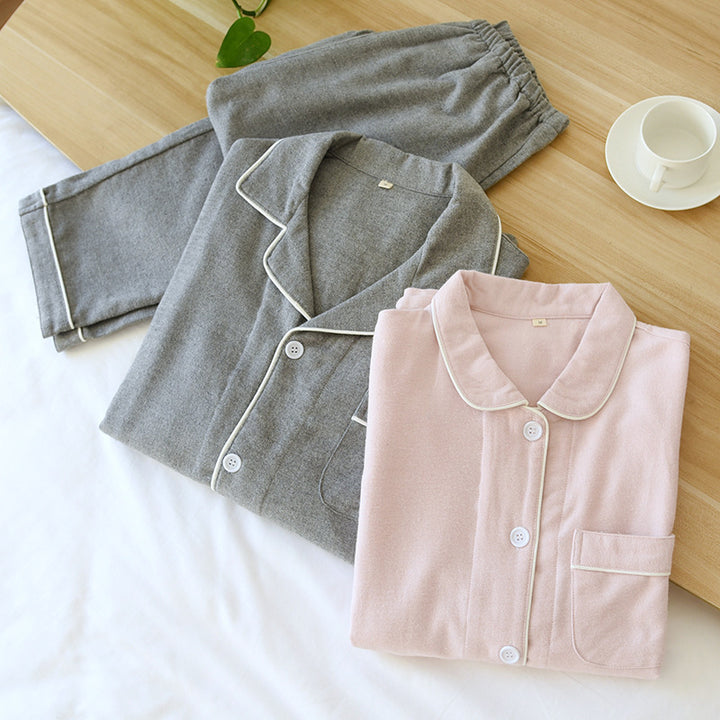 Fluffy cotton pajamas for couples, long-sleeved