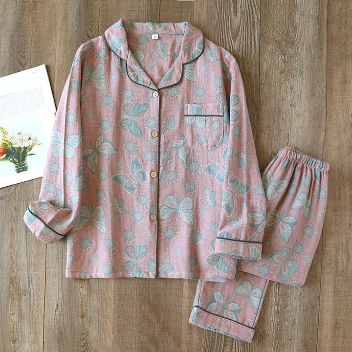 Women's pajamas made of cotton muslin with embroidery