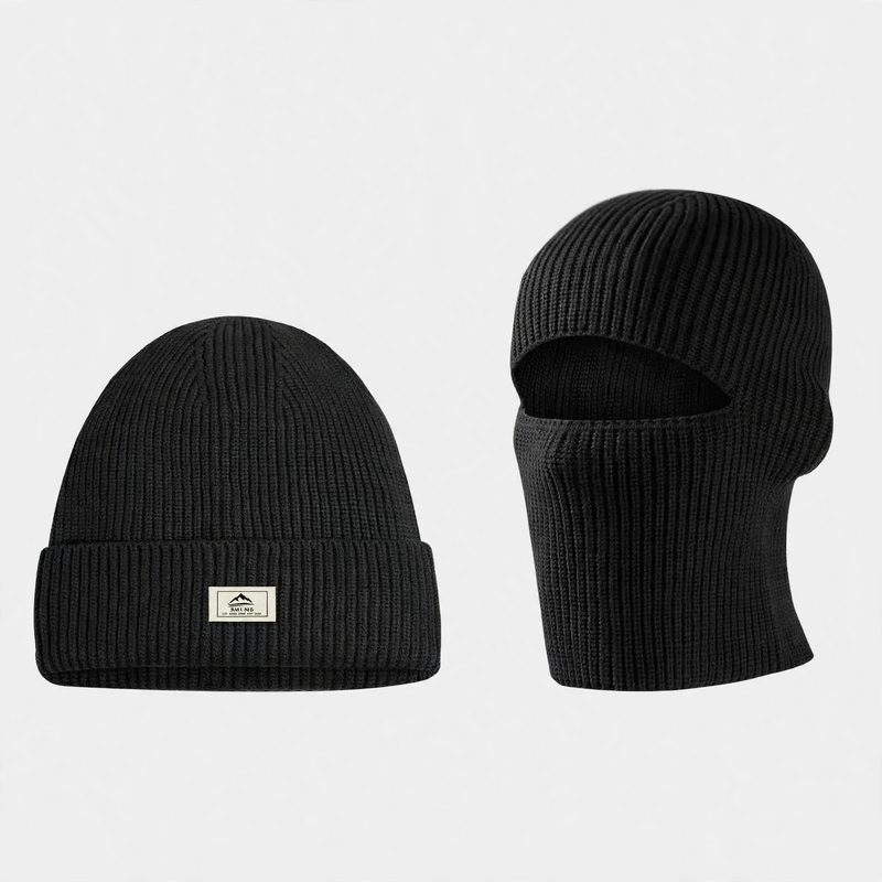 Padded Knit Beanie and Scarf Set, Winter