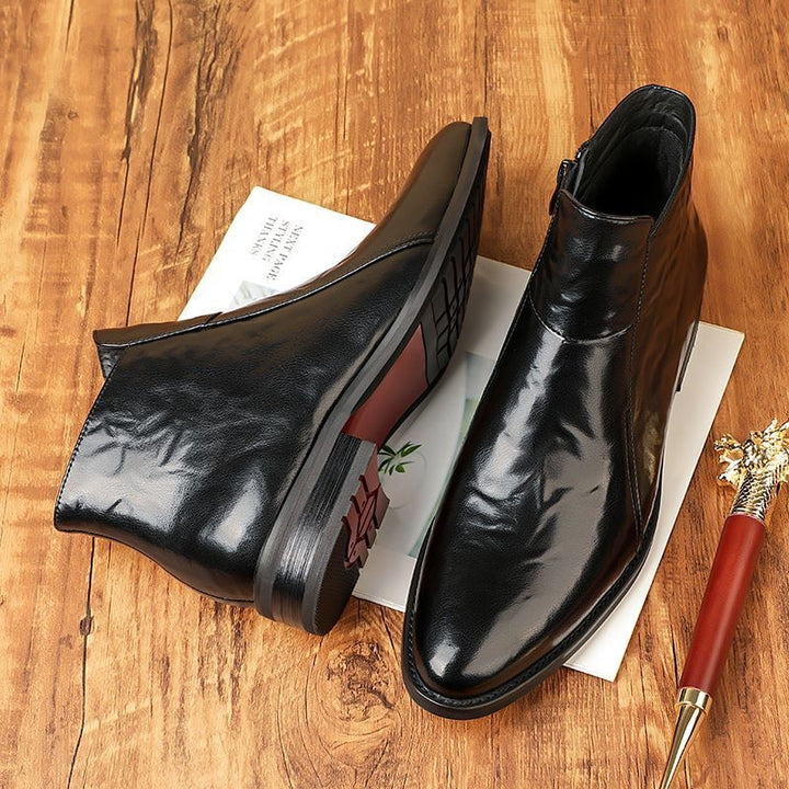 Men's leather Chelsea boots, pointed