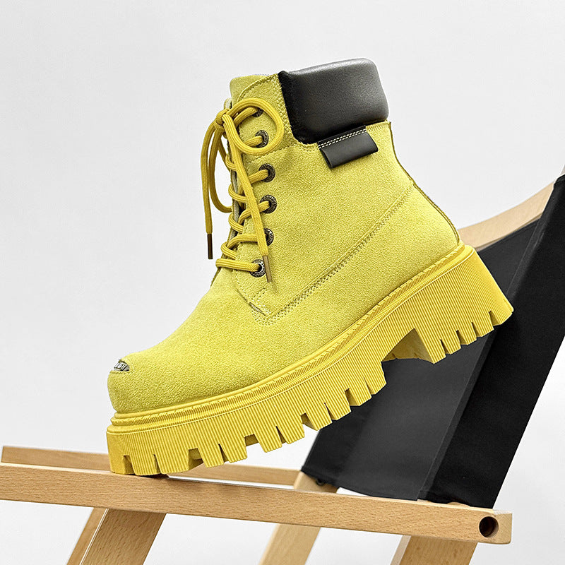 Men's boots, high shape, suede look