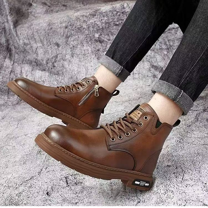 Men's boots, lightweight, vintage style, lace-up boots