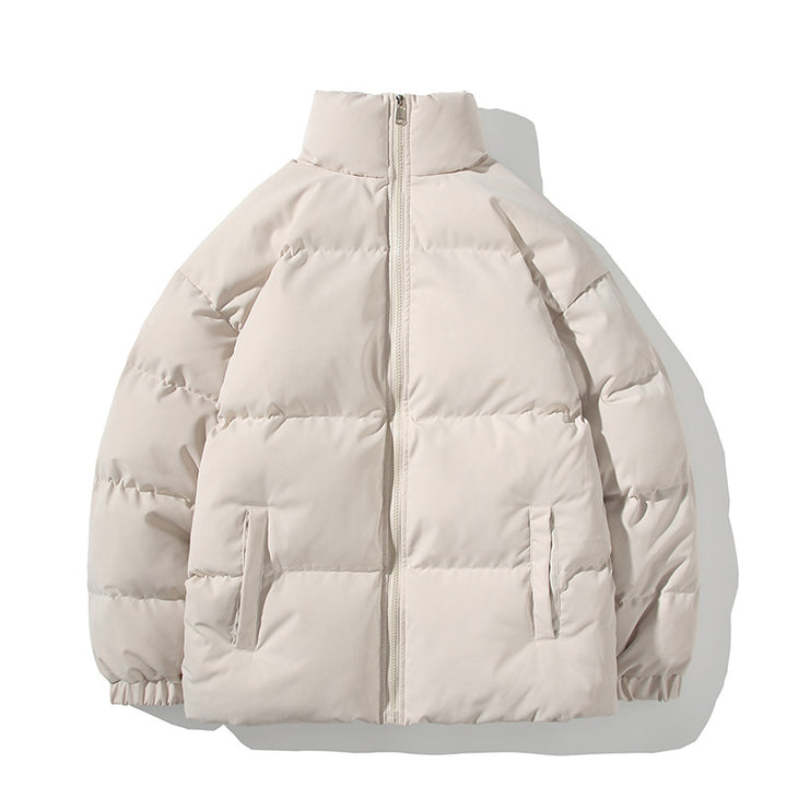 Unisex quilted jacket, lined, stand collar, loose fit