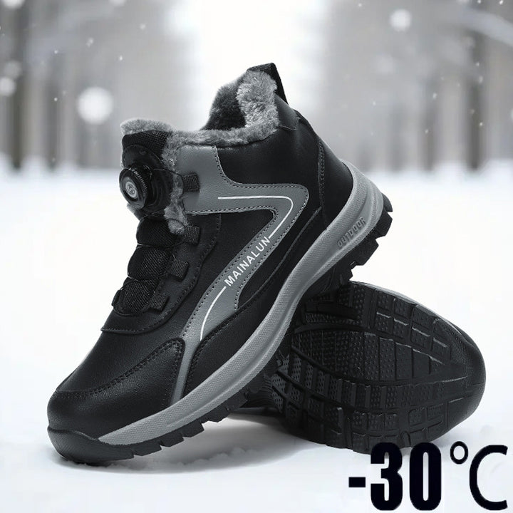 Padded men's winter boots, slip-resistant and warm