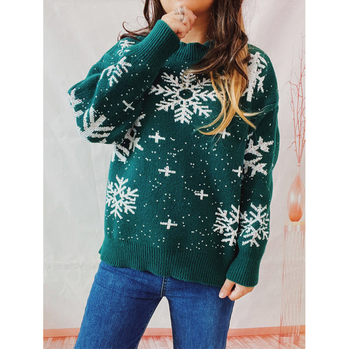 Women's knit sweater with 3D Christmas design