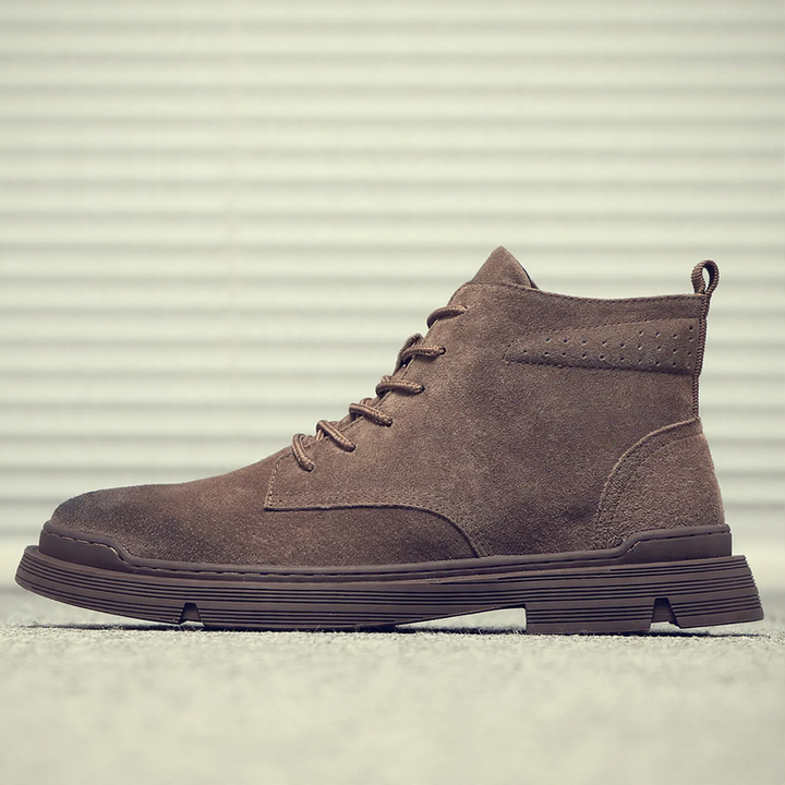 Men's boots, genuine leather, vintage style, shock-absorbing
