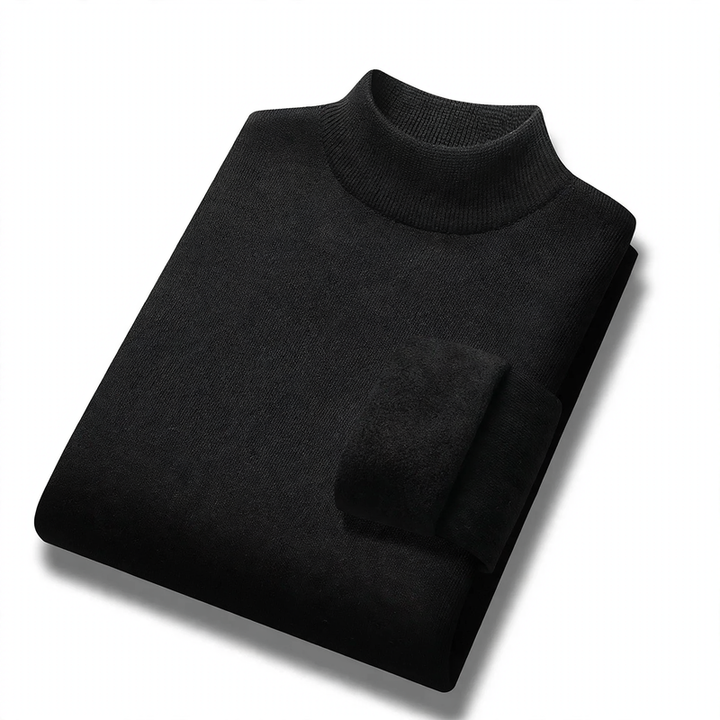 Men's turtleneck sweater, lined, warm, autumn and winter