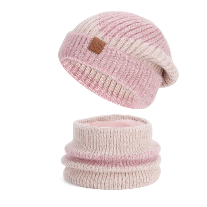 Knit beanie and loop scarf set