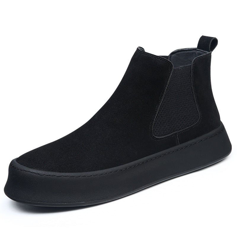 Men's Chelsea boots made of genuine leather, lined