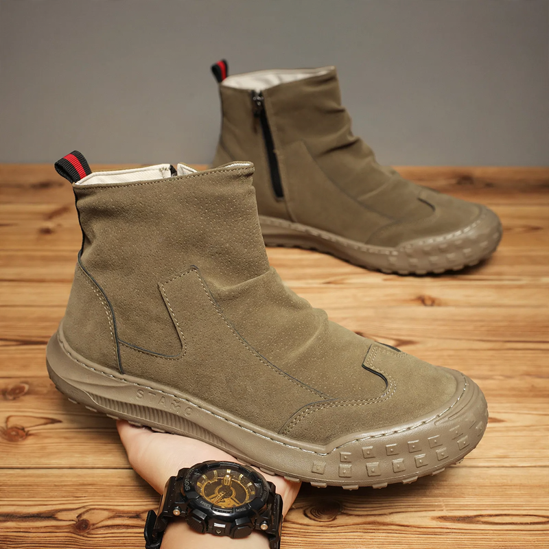 Men's Martin boots, lined, in suede look