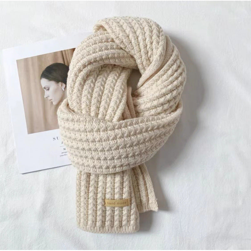 Solid color knitted scarf for women and men