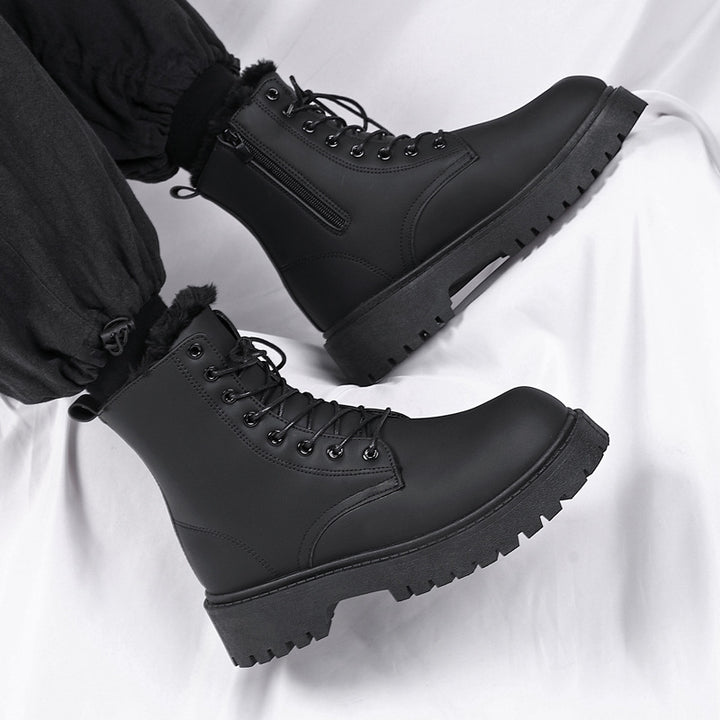 Padded men's biker-style boots