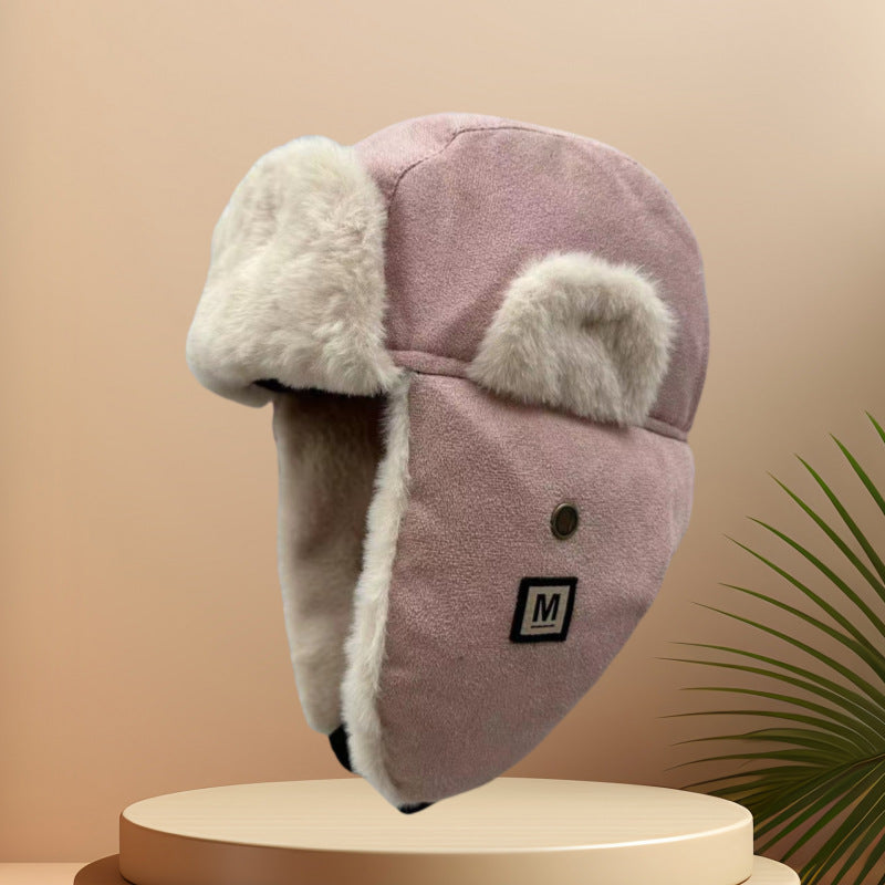 Plush set with hat, scarf, and gloves, ladies, winter