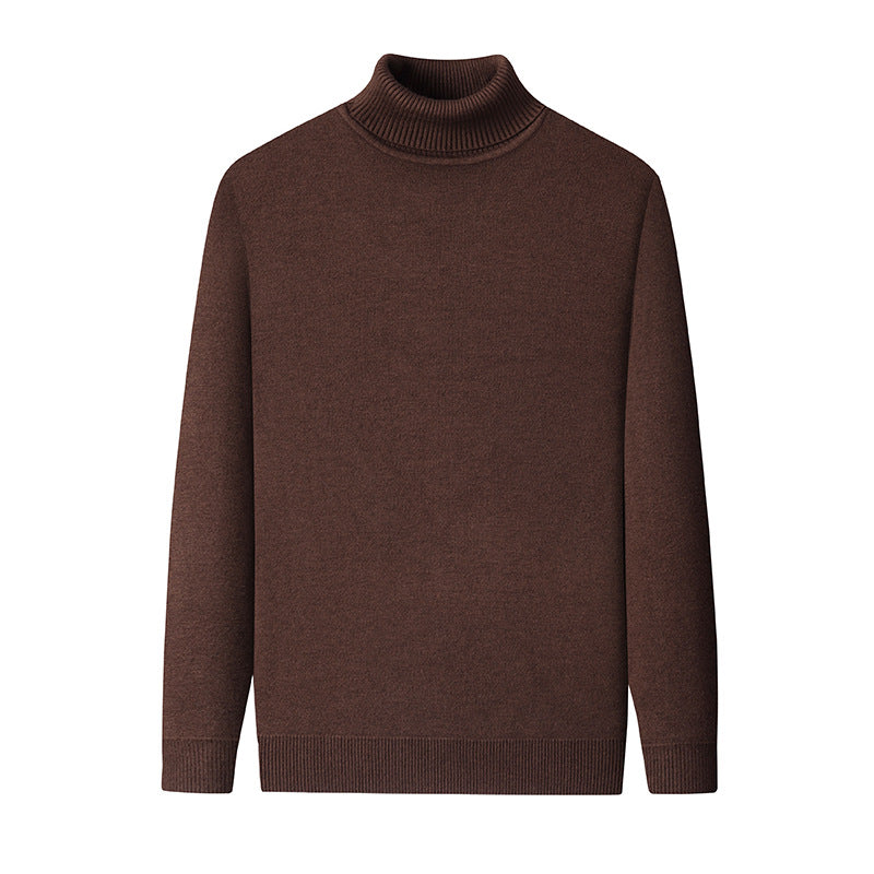 Men's knitted sweater, padded, stand-up collar