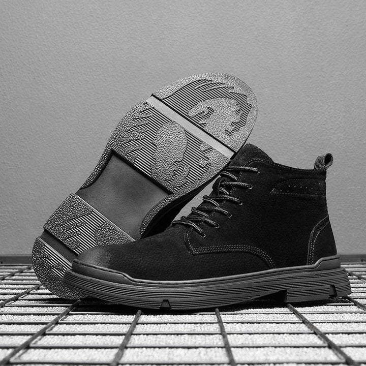 Men's martin boots made of pigskin leather, retro style