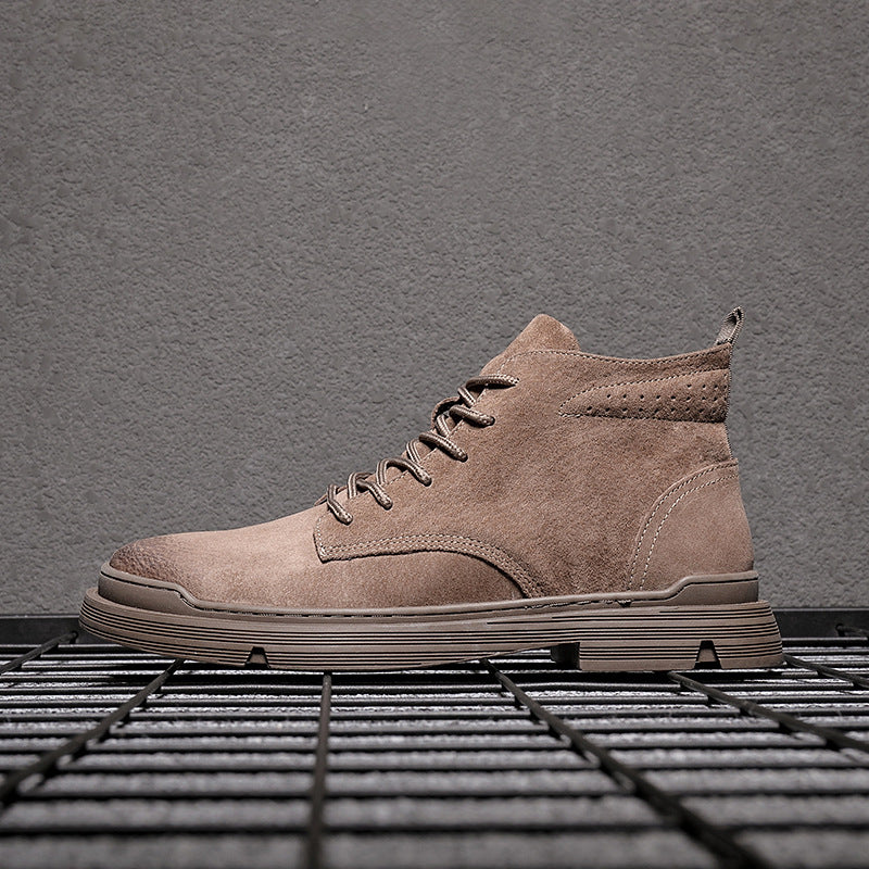 Men's martin boots made of pigskin leather, retro style