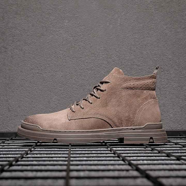 Men's martin boots made of pigskin leather, retro style