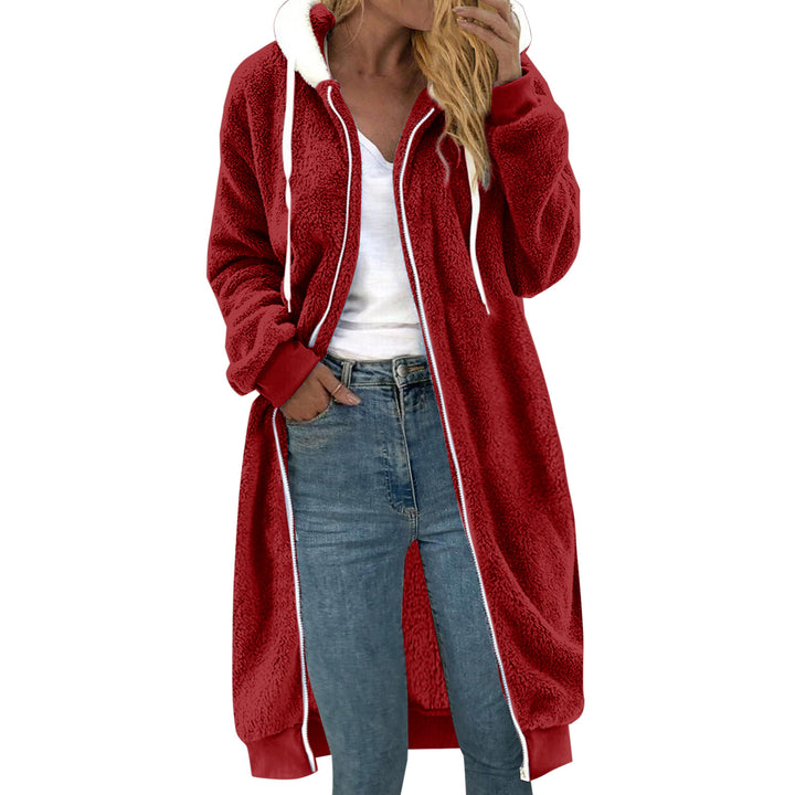 Women’s plush coat, double-sided, with hood